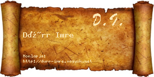 Dürr Imre névjegykártya
